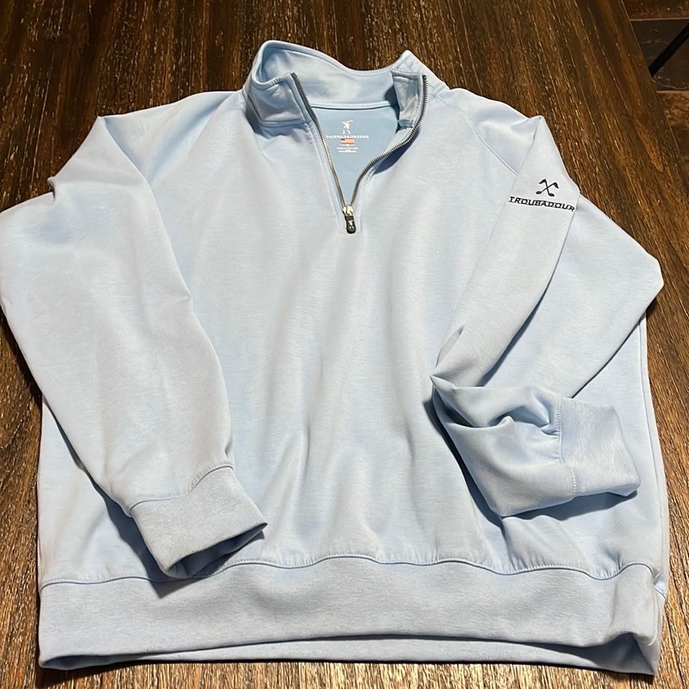 FAIRWAY&GREENE made in USA quarter zip. Mens XL Iroubadour on sleeve.